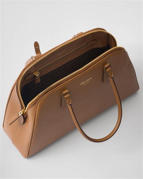 prada saffiano cuir hand bag caramel|Caramel Large Saffiano Leather Bag .